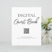 ミニマルなデジタルゲストブックQRコードサイン (スタンド正面)