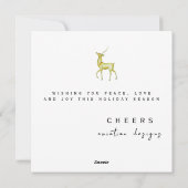 ミニマルなトナカイのメリークリスマス企業の シーズンカード (裏面)