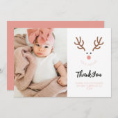 ミニマルなトナカイ初めてのクリスマスありがとう シーズンカード (正面/裏面)