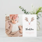 ミニマルなトナカイ初めてのクリスマスありがとう シーズンカード (スタンド正面)