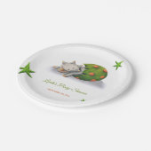 ミニマルなトリケラトプス恐竜の赤ちゃんシャワー ペーパープレート (アングル)