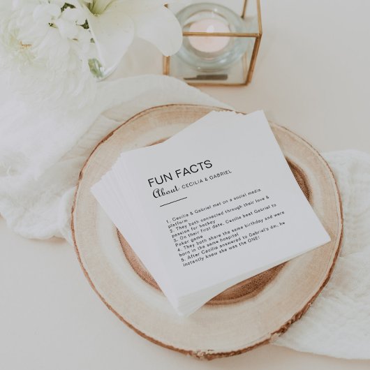 ミニマルなトリビアおもしろい結婚ファクト スタンダードカクテルナプキン