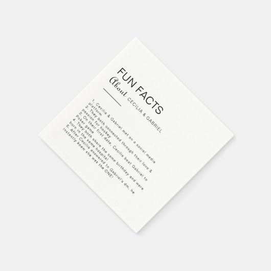 ミニマルなトリビアおもしろい結婚ファクト スタンダードカクテルナプキン (角)