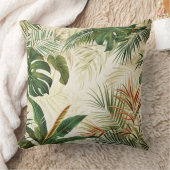 ミニマルなトロピカルパームリーフアート クッション (ブランケット)