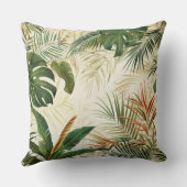 ミニマルなトロピカルパームリーフアート クッション (裏面)