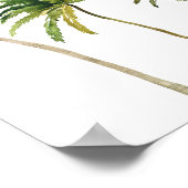 ミニマルなトロピカルパーム結婚ツリーの歓迎 ポスター (角)