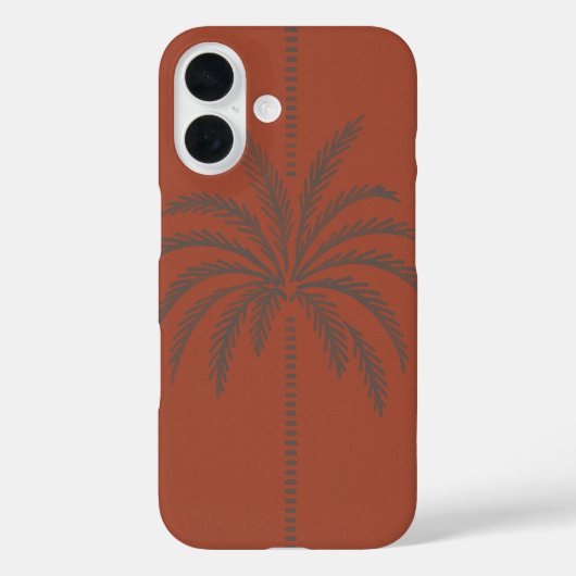 ミニマルなトロピカルヤシの木柄 テラコッタ Case-Mate iPhoneケース (裏面)