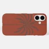 ミニマルなトロピカルヤシの木柄 テラコッタ Case-Mate iPhoneケース (裏面 (横))