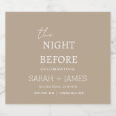 ミニマルなトープと前夜の白結婚色 リキュールボトルラベル (シングルラベル)