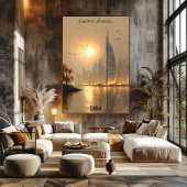 ミニマルなドバイスカイラインポスター – 中東 ポスター