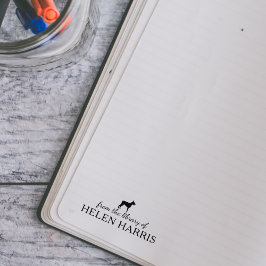 ミニマルなドバーマンドッグの図書室 ラバースタンプ