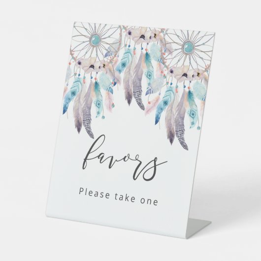 ミニマルなドリームキャッチャー保保ベビーシャワーが好き 台座サイン (正面)