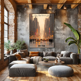 ミニマルなニューヨークのスカイラインポスター – ソフトトーン ポスター