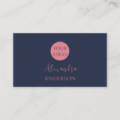 ミニマルなネイビーブルーのロフェミニンゴ 名刺 (正面)