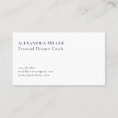 ミニマルなネイビーブルーホワイトカスタムロゴ 名刺 (正面)