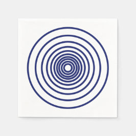 ミニマルなネイビーブルー白い円のパタストライプーン スタンダードカクテルナプキン