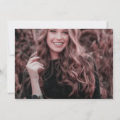 ミニマルなネイビーブルー6枚コラージュ卒業 招待状 (裏面)