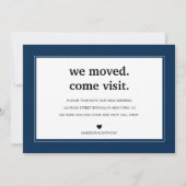 ミニマルなネイビーモダンブルームービングに移行 案内状 (裏面)