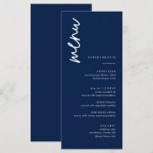 ミニマルなネイビー結婚ルカード メニュー (正面/裏面)