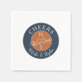 ミニマルなネイビー結婚ルズ スタンダードカクテルナプキン