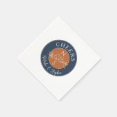 ミニマルなネイビー結婚ルズ スタンダードカクテルナプキン (角)