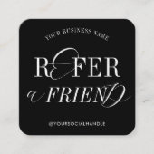 ミニマルなノスタルジアブラック&ホワイト友人を参照 スクエア名刺 (正面)