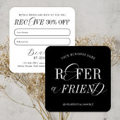 ミニマルなノスタルジアブラック&ホワイト友人を参照 スクエア名刺