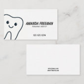 ミニマルなハッピーティース小児歯科医 予約カード (正面/裏面)