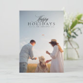 ミニマルなハッピーホリデー写真 シーズンカード (スタンド正面)