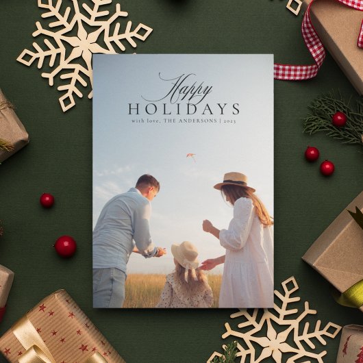 ミニマルなハッピーホリデー写真 シーズンカード