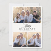ミニマルなハッピーホリデー3写真 シーズンカード (正面)