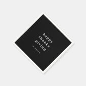 ミニマルなハッピー感謝祭パーソナライズされた スタンダードカクテルナプキン (角)