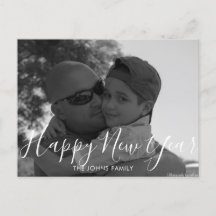 ミニマルなハッピー新年2023白黒写真