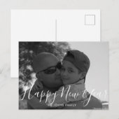 ミニマルなハッピー新年2023白黒写真 ポストカード (正面/裏面)