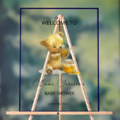 ミニマルなハニーベアーベビーシャワーへようこそ アクリルサイン (ニュートラル)
