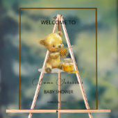 ミニマルなハニーベアーベビーシャワーへようこそ アクリルサイン (ニュートラル)