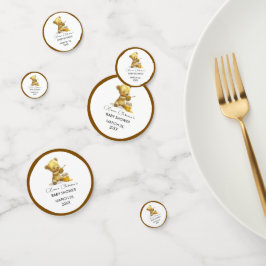 ミニマルなハニーベアーベビーシャワー コンフェッティ