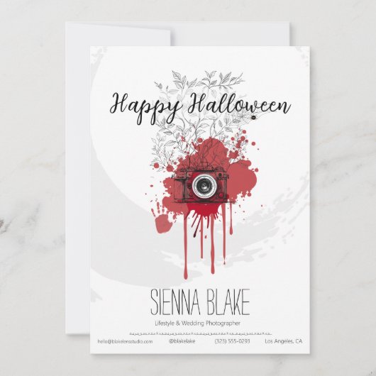 ミニマルなハロウィーン写真家の挨拶 カード (正面)