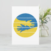 ミニマルなハンズサポートウクライナ救、ウクラナ サンキューカード (スタンド正面)