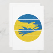 ミニマルなハンズサポートウクライナ救、ウクラナ サンキューカード (正面/裏面)