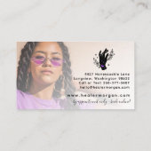 ミニマルなハンズ&ムーンフェイズ霊気個人写真 名刺 (裏面)