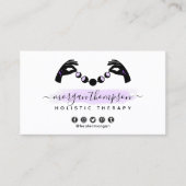 ミニマルなハンズ&ムーンフェイズ霊気個人写真 名刺 (正面)