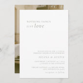 ミニマルなハンドスクリプトファンシーは愛のみ 招待状 (正面/裏面)