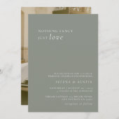 ミニマルなハンドスクリプトファンシーは愛のみ 招待状 (正面/裏面)