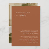 ミニマルなハンドスクリプトファンシーは愛のみ 招待状 (正面/裏面)