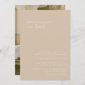 ミニマルなハンドスクリプトファンシーは愛のみ 招待状 (正面/裏面)