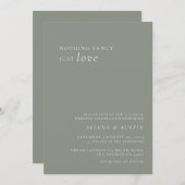 ミニマルなハンドスクリプトファンシーは愛のみ 招待状 (正面/裏面)