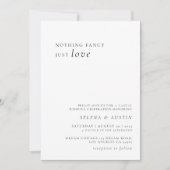ミニマルなハンドスクリプファンシートNothing Just Love Invi 招待状 (正面)