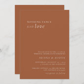 ミニマルなハンドスクリプファンシートNothing Just Love Invi 招待状 (正面/裏面)