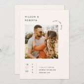 ミニマルなハートの写真を使ったSave the Date招待状 招待状 (正面/裏面)